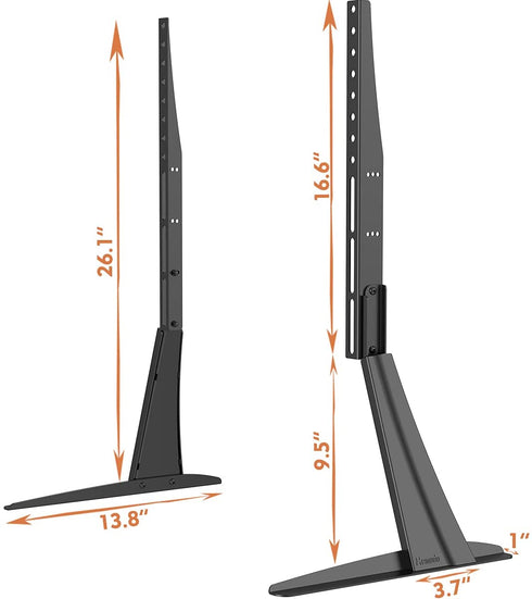 Hemudu Universal Table Top TV Stand Base VESA Pedestal Mount TV Legs for 27 inch to 55 inch LCD LED Plasma Flat Screen TVs with Cable Management and Height Adjustment tv Legs,Holds up to 125lbs